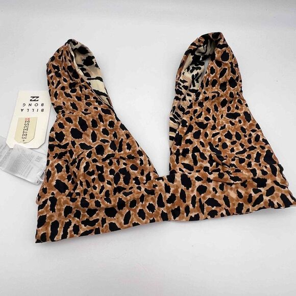 New Billabong Cheetah Print Reversible Bikini Top - Size S - Picture 5 of 5